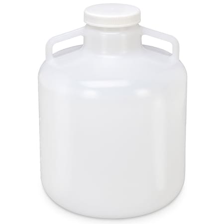 Globe Scientific Carboy, Round with Handles, Wide Mouth, PP, White PP Screwcap, Molded Graduations, Autoclavable 7210015
